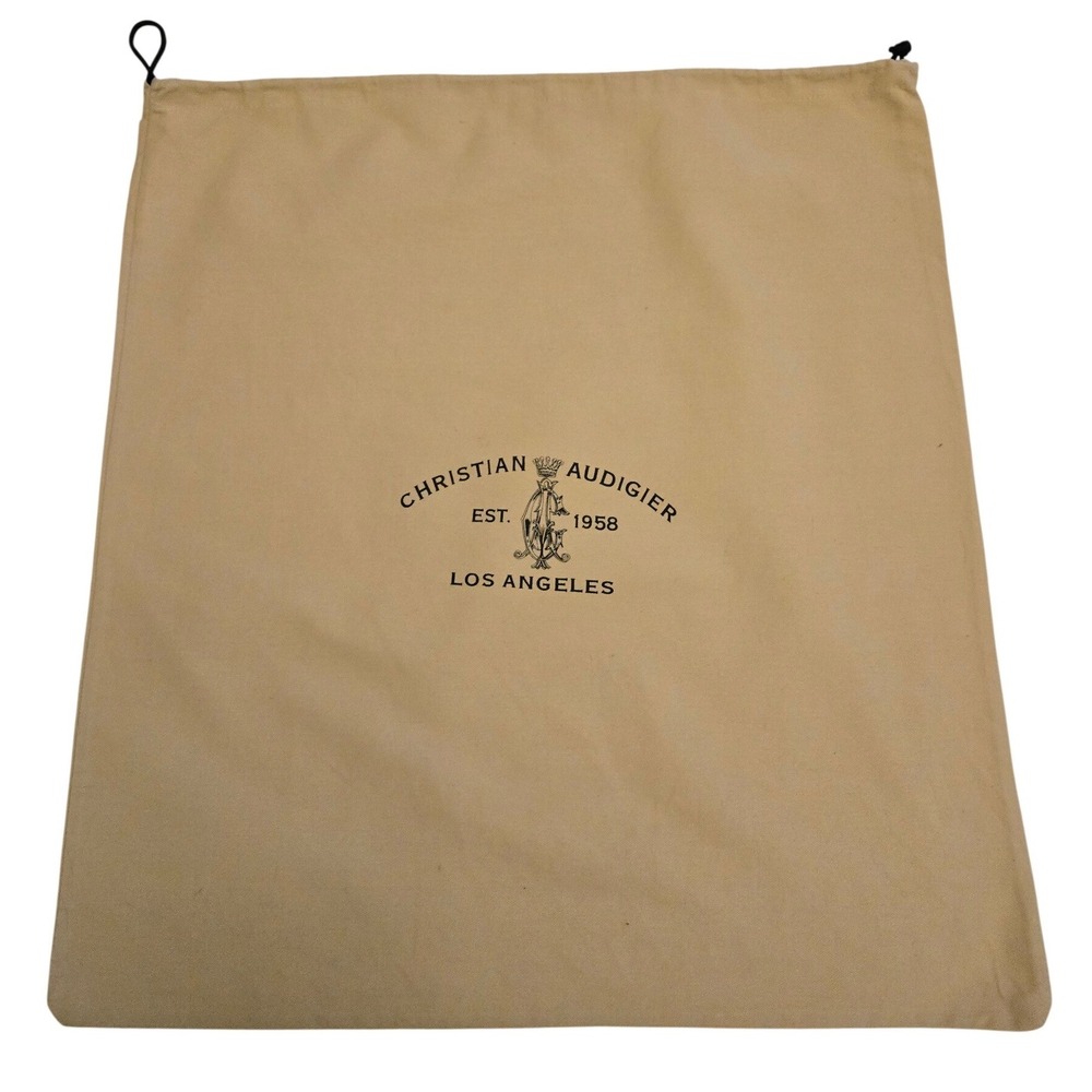 Christian Audigier Dust Bag Los Angeles Est 1958 Logo Drawstring Tan